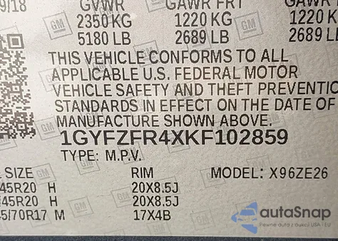 2019 Cadillac Xt4 Sport from USA, damaged, VIN 1GYFZFR4XKF102859